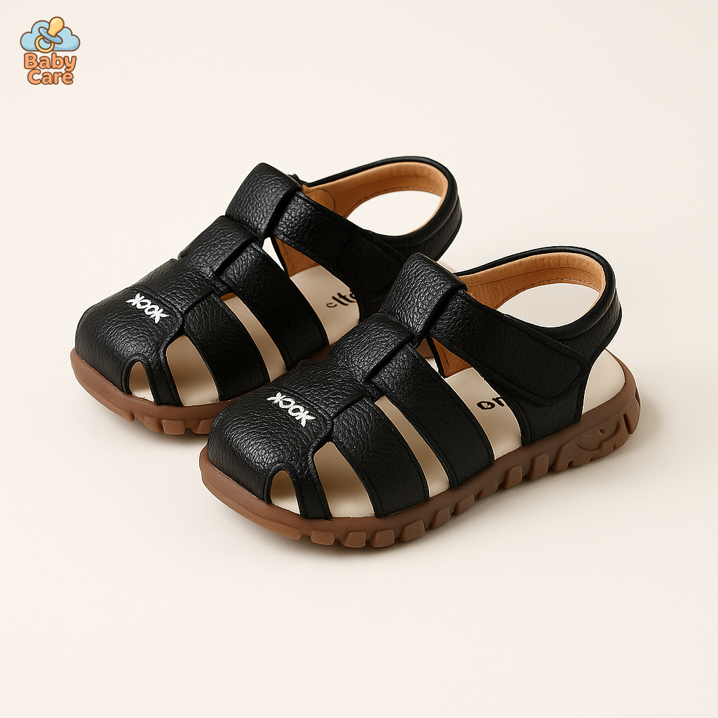 Sandales bébé garçon et filles en cuir souple - vue de face