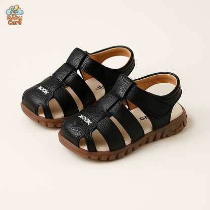 Sandales bébé garçon et filles en cuir souple - vue de face