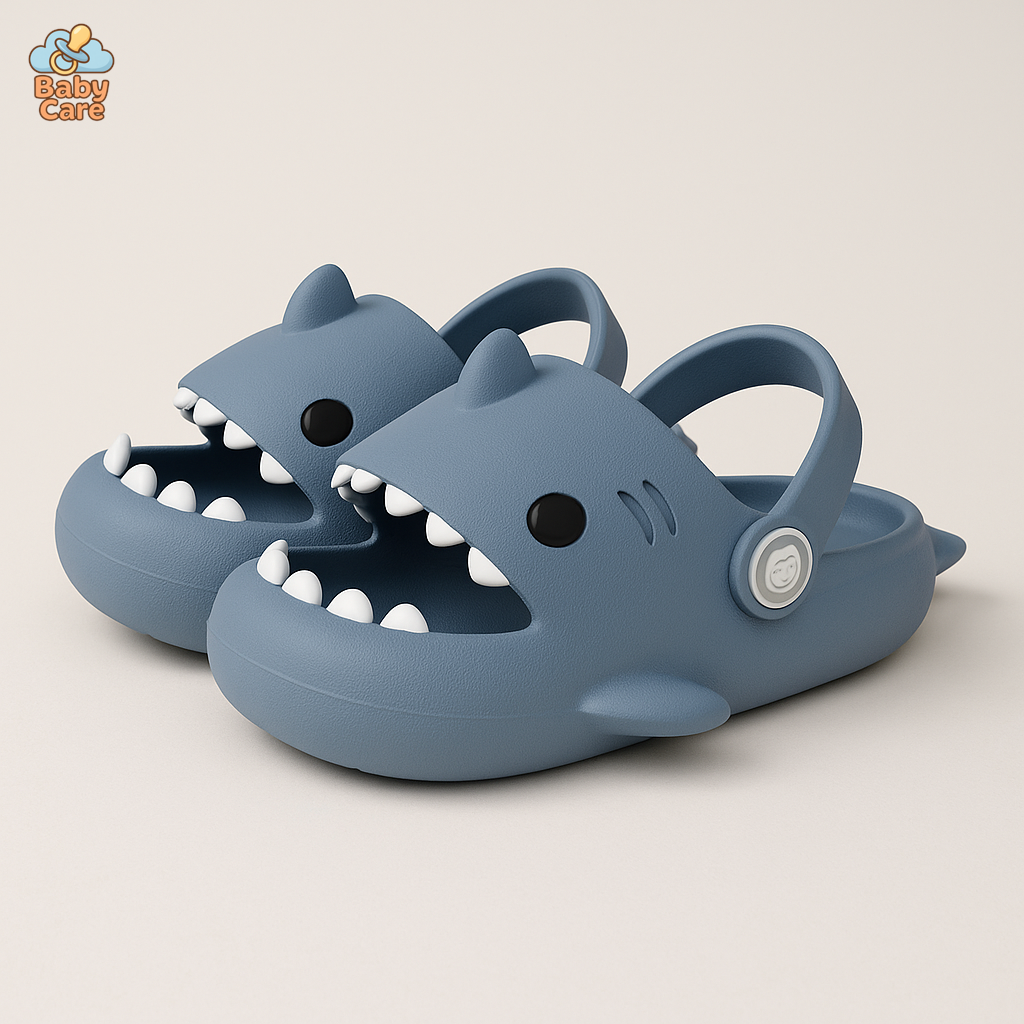 Sandales bébé garçon et filles souples requin - vue de face