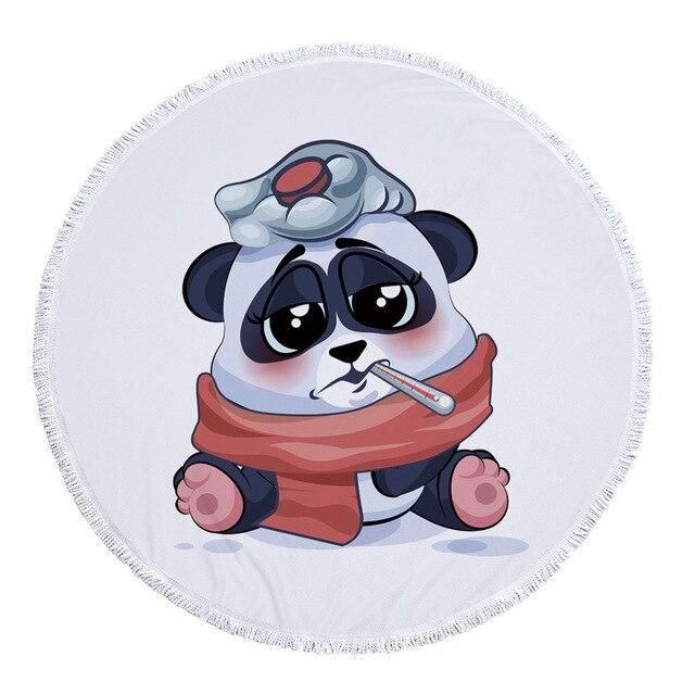 Serviette de plage<Br>panda malade