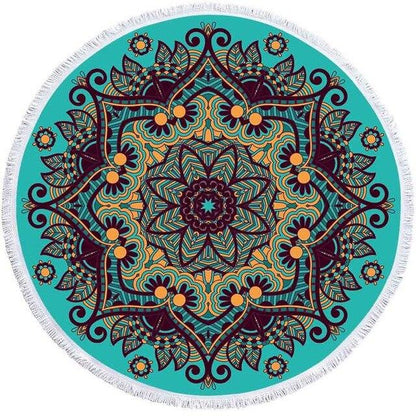 Serviette de plage<br>ronde mandala