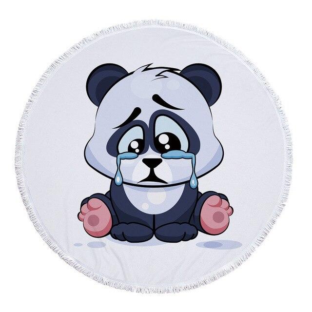 Serviette de plage<Br>panda triste