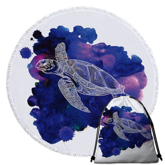 Serviette de Plage Tortue Ronde - Nuage