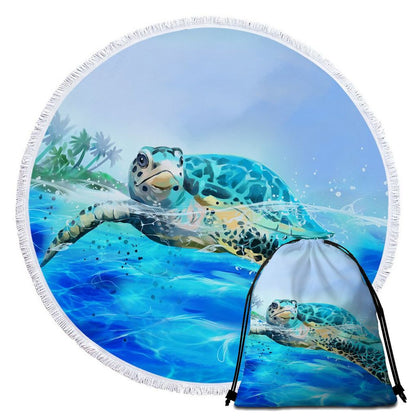 Serviette de Plage Tortue Ronde - Surface