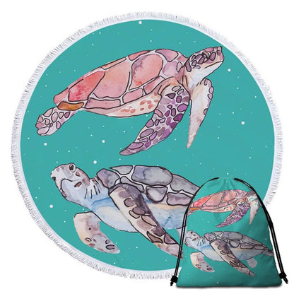 Serviette de Plage Tortue Ronde - Couple