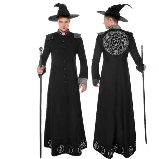 Déguisement de magicien Sorcier Noir Homme Halloween