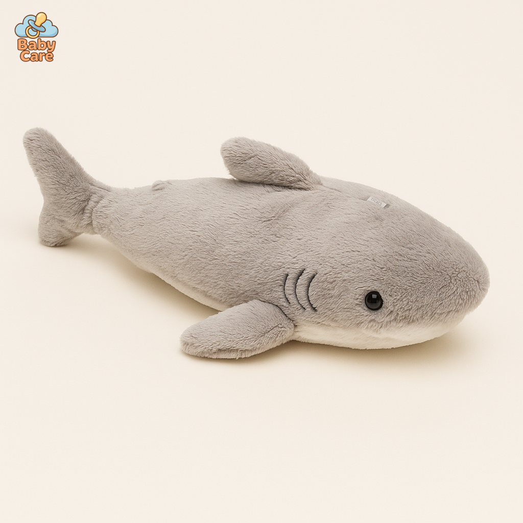 Trousse kawaii requin en peluche - vue de face